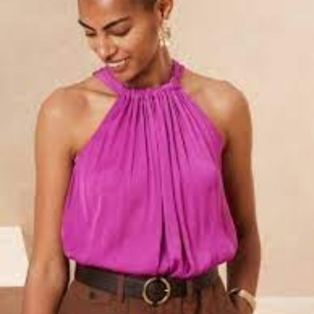 Dark Magenta Tie Back Halter Top
